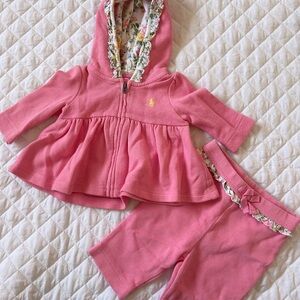 Ralph Lauren Pink Baby Outfit with Floral Accents